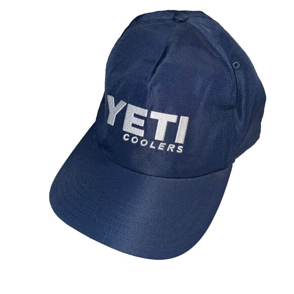 Yeti Coolers Baseball Cap Hat Snapback Trucker Embroidered Built Wild Blue White - Picture 12 of 12
